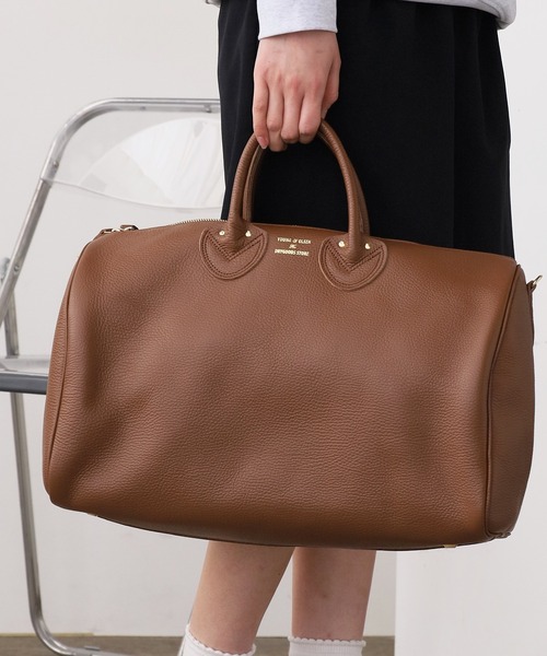 YOUNG&OLSEN The DRYGOODS STORE(ヤングアンドオルセン)の「YOUNG & OLSEN EMBOSSED LEATHER D BOSTON M / YO2501-GD010 秋服 冬服(ボストンバッグ・レディース・ベージュ/ブラウン/ブラック・FREE)」の5枚目の写真