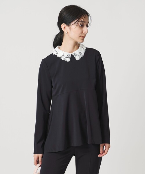 UNITED ARROWS（ユナイテッドアローズ）の「FEEL CLEAN 2WAY ブラウス ‐防しわ ストレッチ UVカット‐（シャツ/ブラウス・レディース・ブラック/ネイビー・38/36）」の3枚目の写真