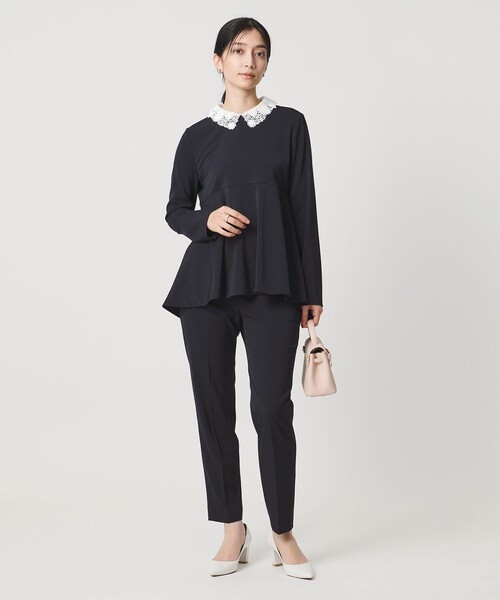 UNITED ARROWS（ユナイテッドアローズ）の「FEEL CLEAN 2WAY ブラウス ‐防しわ ストレッチ UVカット‐（シャツ/ブラウス・レディース・ブラック/ネイビー・38/36）」の4枚目の写真