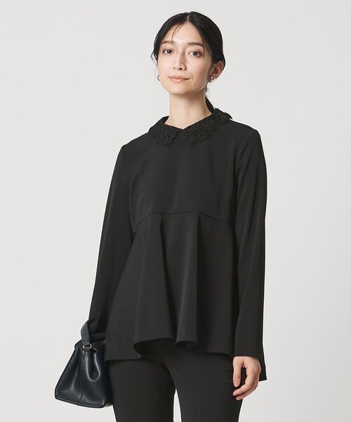 UNITED ARROWS（ユナイテッドアローズ）の「FEEL CLEAN 2WAY ブラウス ‐防しわ ストレッチ UVカット‐（シャツ/ブラウス・レディース・ブラック/ネイビー・38/36）」の9枚目の写真