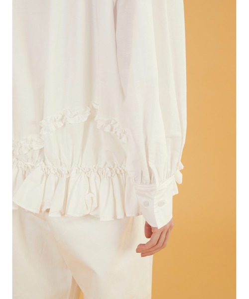 crinkle crinkle crinkle(クリンクルクリンクルクリンクル)の「【crinkle crinkle crinkle】frill hem long sleeve shirts/フリルヘムロングスリーブシャツ(シャツ/ブラウス・レディース・ブラック/ホワイト・FREE)」の19枚目の写真