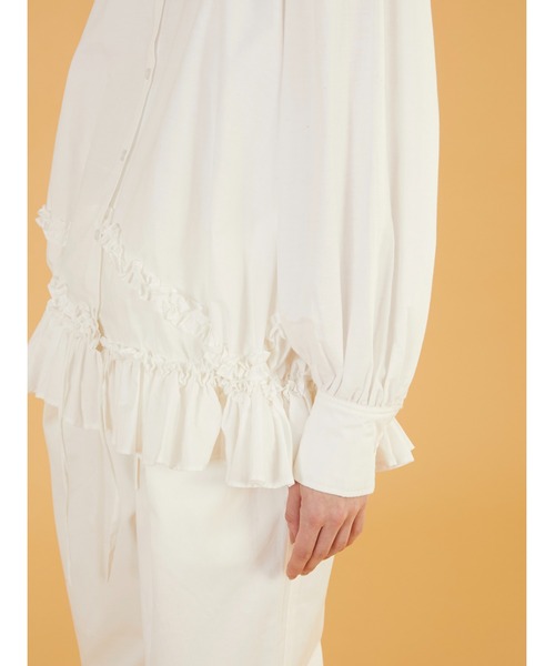 crinkle crinkle crinkle(クリンクルクリンクルクリンクル)の「【crinkle crinkle crinkle】frill hem long sleeve shirts/フリルヘムロングスリーブシャツ(シャツ/ブラウス・レディース・ブラック/ホワイト・FREE)」の20枚目の写真