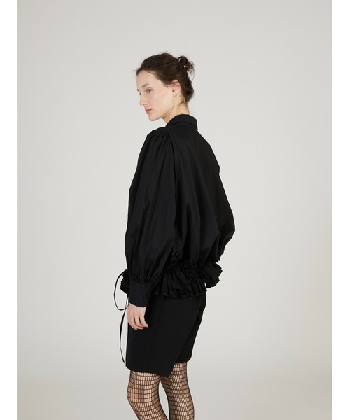 crinkle crinkle crinkle(クリンクルクリンクルクリンクル)の「【crinkle crinkle crinkle】frill hem long sleeve shirts/フリルヘムロングスリーブシャツ(シャツ/ブラウス・レディース・ブラック/ホワイト・FREE)」の6枚目の写真