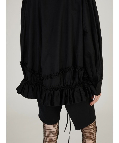 crinkle crinkle crinkle(クリンクルクリンクルクリンクル)の「【crinkle crinkle crinkle】frill hem long sleeve shirts/フリルヘムロングスリーブシャツ(シャツ/ブラウス・レディース・ブラック/ホワイト・FREE)」の11枚目の写真