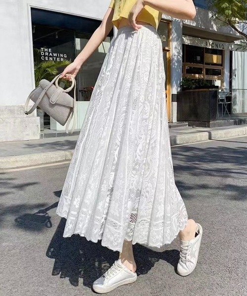 SHOUYO(ショウヨウ)の「総レースデザイン ナチュラルフレア ロングスカート(スカート・レディース・ベージュ/ホワイト・M)」の13枚目の写真