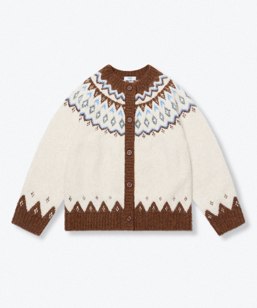 MUSINSA STANDARD KIDS（ムシンサスタンダードキッズ）の「フェアアイルラウンドネックカーディガン[クリーム]（カーディガン/ボレロ・レディース・その他・110/140/150/160/130/120）」の3枚目の写真