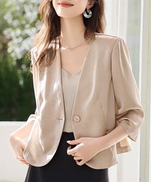 Doux Belle（ドゥーベル）の「シンプルノーカラージャケット（ノーカラージャケット）」