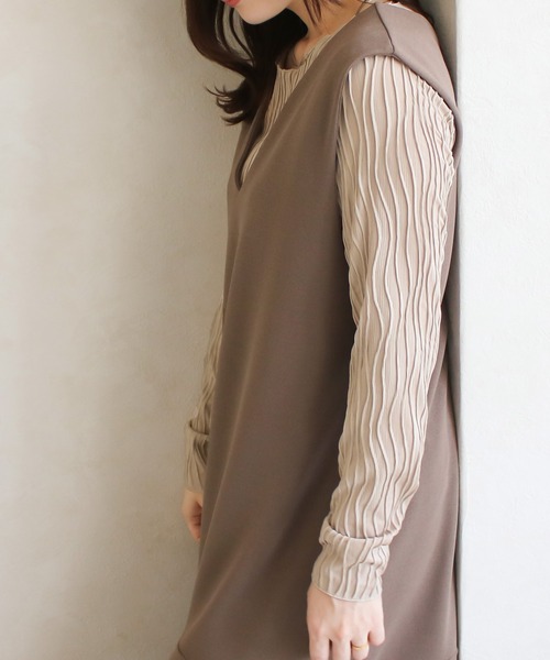 Social GIRL(ソーシャルガール)の「/Social GIRL/ウェーブジャガードロンT(Tシャツ/カットソー・レディース・グレイッシュベージュ・M)」の15枚目の写真