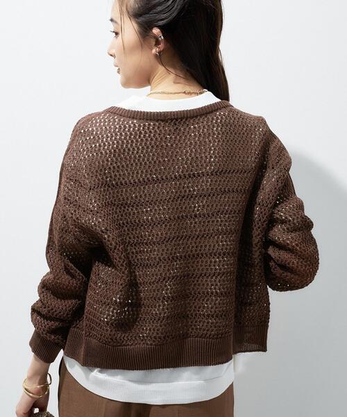 INDIVI(インディヴィ)の「【洗える/コットン】メッシュジップニットカーディガン(カーディガン/ボレロ・レディース・ダークブラウン/チャコールグレー/ライトグレー/ホワイト・38)」の19枚目の写真