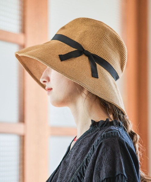 GEORGE'S(ジョージズ)の「RIBBON HAT26(ハット・レディース・ダークブラウン/ブラウン・FREE)」の2枚目の写真