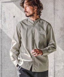 1minute 1second（ワンミニットワンセカンド）の「ms6426-mini OX band collar shirt (cursive embroidery) バンドカラーシャツ(1M26N220)（シャツ/ブラウス）」