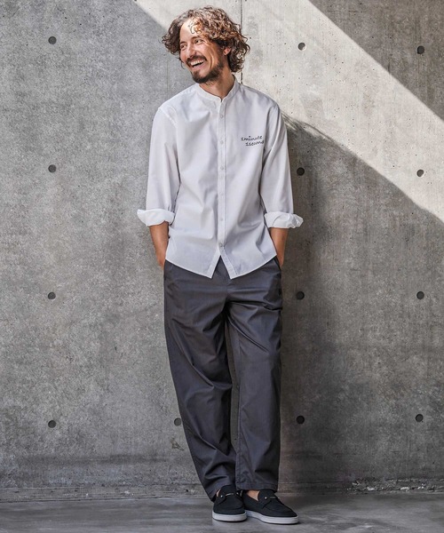 1minute 1second(ワンミニットワンセカンド)の「ms6426-mini OX band collar shirt (cursive embroidery) バンドカラーシャツ(1M26N220)(シャツ/ブラウス・メンズ・グリーン系その他/ホワイト/ブラック・XL/L/M/S)」の10枚目の写真