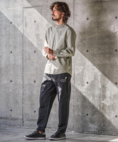 1minute 1second(ワンミニットワンセカンド)の「ms6426-mini OX band collar shirt (cursive embroidery) バンドカラーシャツ(1M26N220)(シャツ/ブラウス・メンズ・グリーン系その他/ホワイト/ブラック・XL/L/M/S)」の15枚目の写真