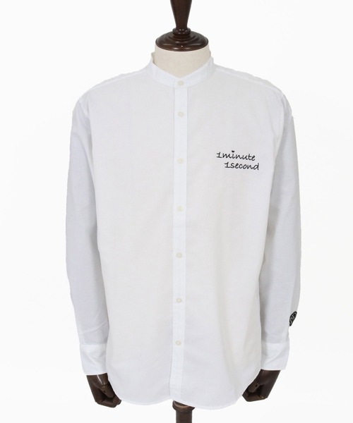 1minute 1second(ワンミニットワンセカンド)の「ms6426-mini OX band collar shirt (cursive embroidery) バンドカラーシャツ(1M26N220)(シャツ/ブラウス・メンズ・グリーン系その他/ホワイト/ブラック・XL/L/M/S)」の17枚目の写真