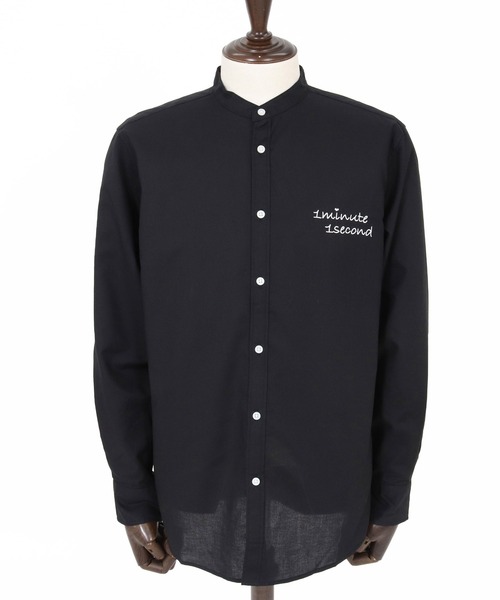 1minute 1second(ワンミニットワンセカンド)の「ms6426-mini OX band collar shirt (cursive embroidery) バンドカラーシャツ(1M26N220)(シャツ/ブラウス・メンズ・グリーン系その他/ホワイト/ブラック・XL/L/M/S)」の18枚目の写真