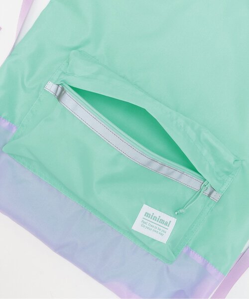 minimal（ミニマル）の「【DailyME/撥水】体操着・ランドセルの上から背負えるナップサック（バックパック/リュック・キッズ・エメラルド/ピンク・F）」の8枚目の写真