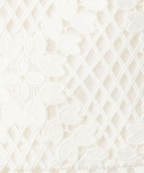 DES PRES（デ・プレ）の「【WEB先行予約】ブルームリーフレース レイヤードノーカラージャケット（ノーカラージャケット・レディース・ブラック/ホワイト・FREE）」の12枚目の写真