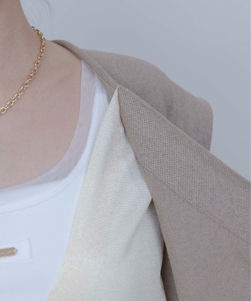 Eimee Law（エイミーロウ）の「レーストリムレイヤードニットベスト（ベスト・レディース・ブラック/ベージュ・FREE）」の7枚目の写真