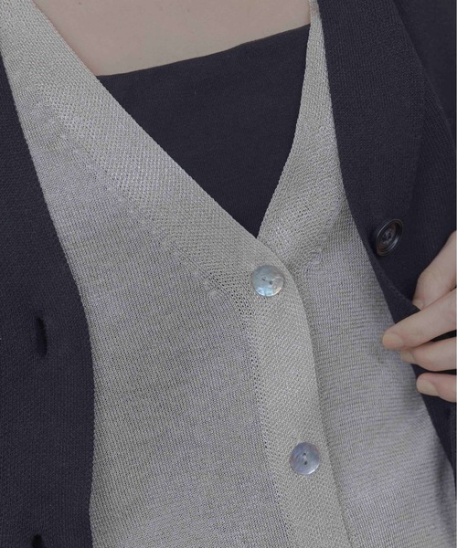 Eimee Law（エイミーロウ）の「レーストリムレイヤードニットベスト（ベスト・レディース・ブラック/ベージュ・FREE）」の10枚目の写真