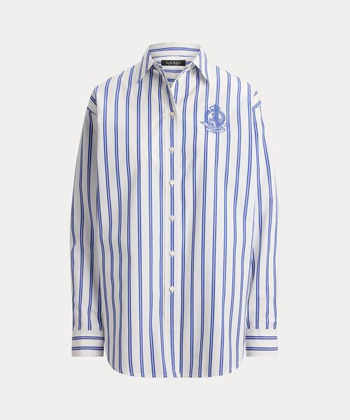 LAUREN RALPH LAUREN（ローレン ラルフ ローレン）の「リラックス フィット ストライプド ブロードクロス シャツ（シャツ/ブラウス・レディース・ブルー・S/M/L/XS/XXS）」の7枚目の写真