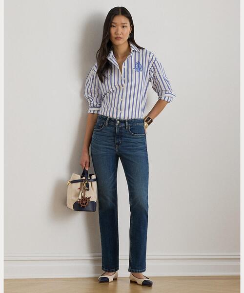 LAUREN RALPH LAUREN（ローレン ラルフ ローレン）の「リラックス フィット ストライプド ブロードクロス シャツ（シャツ/ブラウス・レディース・ブルー・S/M/L/XS/XXS）」の6枚目の写真