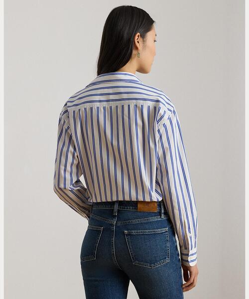 LAUREN RALPH LAUREN（ローレン ラルフ ローレン）の「リラックス フィット ストライプド ブロードクロス シャツ（シャツ/ブラウス・レディース・ブルー・S/M/L/XS/XXS）」の5枚目の写真
