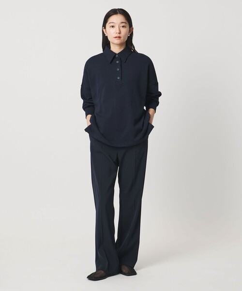 MARW UNITED ARROWS（マルゥ ユナイテッドアローズ）の「＜MARW UNITED ARROWS＞ポロカラー オーバー スウェット プルオーバー（スウェット・レディース・ホワイト/ネイビー/ブラック・FREE）」の5枚目の写真