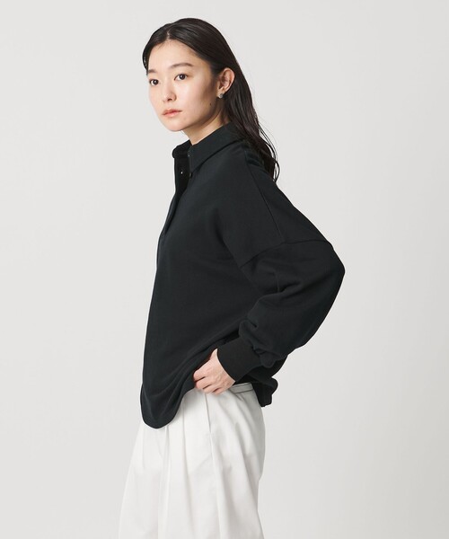 MARW UNITED ARROWS（マルゥ ユナイテッドアローズ）の「＜MARW UNITED ARROWS＞ポロカラー オーバー スウェット プルオーバー（スウェット・レディース・ホワイト/ネイビー/ブラック・FREE）」の6枚目の写真