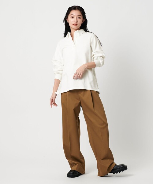 MARW UNITED ARROWS（マルゥ ユナイテッドアローズ）の「＜MARW UNITED ARROWS＞ポロカラー オーバー スウェット プルオーバー（スウェット・レディース・ホワイト/ネイビー/ブラック・FREE）」の8枚目の写真