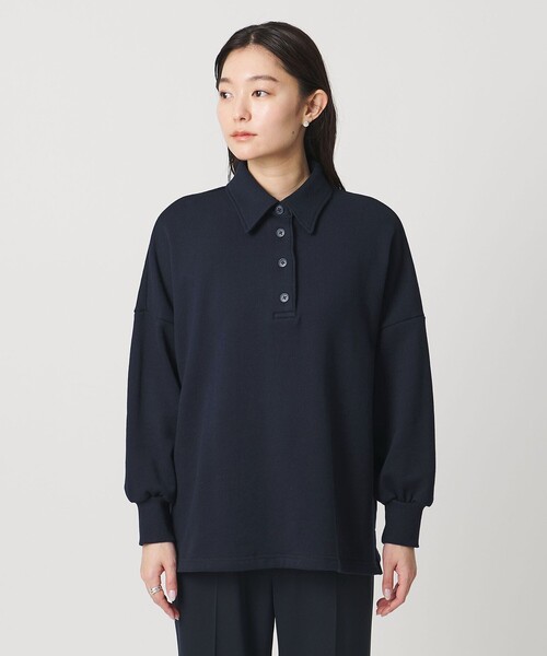 MARW UNITED ARROWS（マルゥ ユナイテッドアローズ）の「＜MARW UNITED ARROWS＞ポロカラー オーバー スウェット プルオーバー（スウェット・レディース・ホワイト/ネイビー/ブラック・FREE）」の9枚目の写真