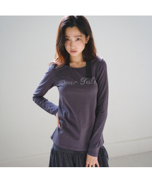 Dear-Tale Stripe Halter Longsleeve, Charcoal