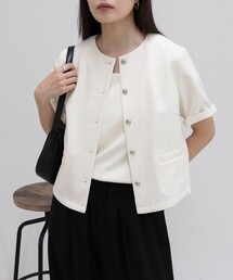 fredy emue | 【@sora_522m企画】ノーカラーハーフスリーブジャケット(ノーカラージャケット)