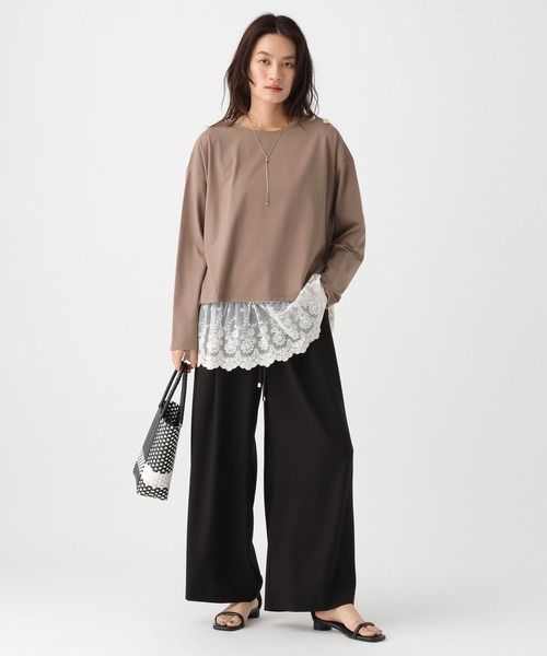 Elura（エルーラ）の「ポンチ肩ボタンプルオーバー/664873（Tシャツ/カットソー・レディース・モカ/チャコールグレー・FREE）」の8枚目の写真