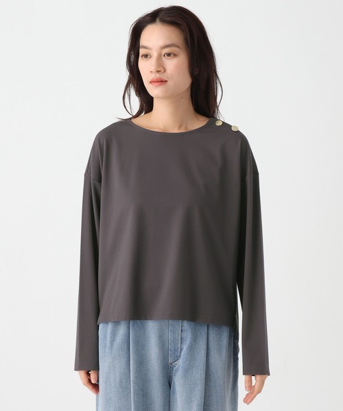 Elura（エルーラ）の「ポンチ肩ボタンプルオーバー/664873（Tシャツ/カットソー・レディース・モカ/チャコールグレー・FREE）」の10枚目の写真