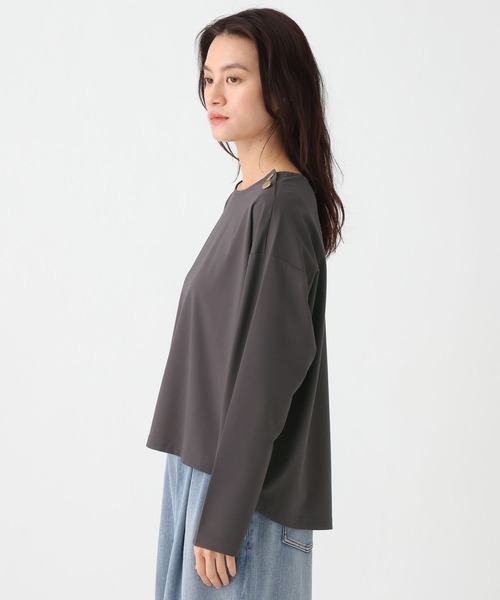Elura（エルーラ）の「ポンチ肩ボタンプルオーバー/664873（Tシャツ/カットソー・レディース・モカ/チャコールグレー・FREE）」の11枚目の写真