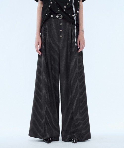 seyto（セイト）の「Lame stripe buggy straight pants / ラメストライプバギーパンツ（スラックス・メンズ・グレー/ブラック・3/2/1）」の14枚目の写真