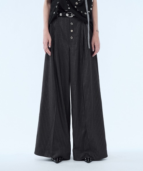 seyto（セイト）の「Lame stripe buggy straight pants / ラメストライプバギーパンツ（スラックス・メンズ・グレー/ブラック・3/2/1）」の15枚目の写真