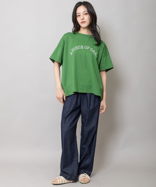 Munich(ミューニック)の「”A PIECE OF CAKE”ロゴプリントTシャツ(Tシャツ/カットソー・レディース・ホワイト/グリーン/ブラック・FREE)」の9枚目の写真