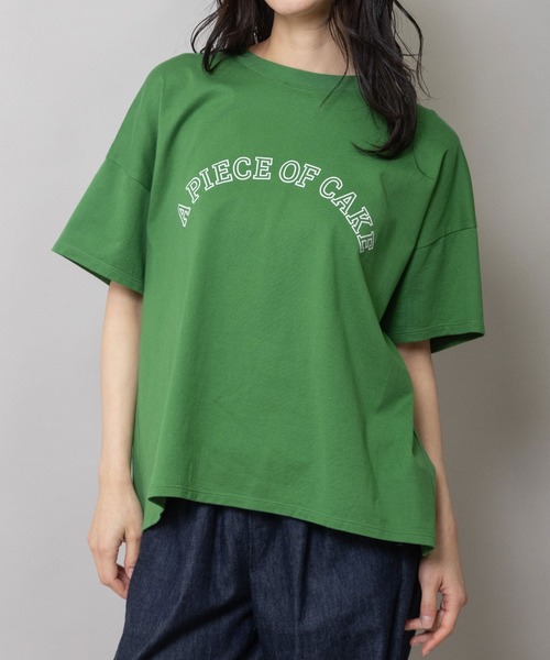 Munich(ミューニック)の「”A PIECE OF CAKE”ロゴプリントTシャツ(Tシャツ/カットソー・レディース・ホワイト/グリーン/ブラック・FREE)」の4枚目の写真
