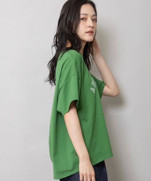 Munich(ミューニック)の「”A PIECE OF CAKE”ロゴプリントTシャツ(Tシャツ/カットソー・レディース・ホワイト/グリーン/ブラック・FREE)」の5枚目の写真