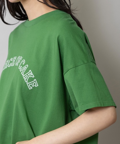 Munich(ミューニック)の「”A PIECE OF CAKE”ロゴプリントTシャツ(Tシャツ/カットソー・レディース・ホワイト/グリーン/ブラック・FREE)」の11枚目の写真