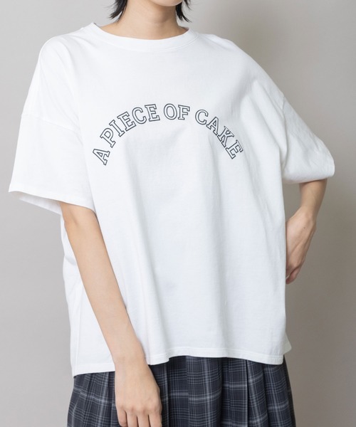 Munich(ミューニック)の「”A PIECE OF CAKE”ロゴプリントTシャツ(Tシャツ/カットソー・レディース・ホワイト/グリーン/ブラック・FREE)」の21枚目の写真