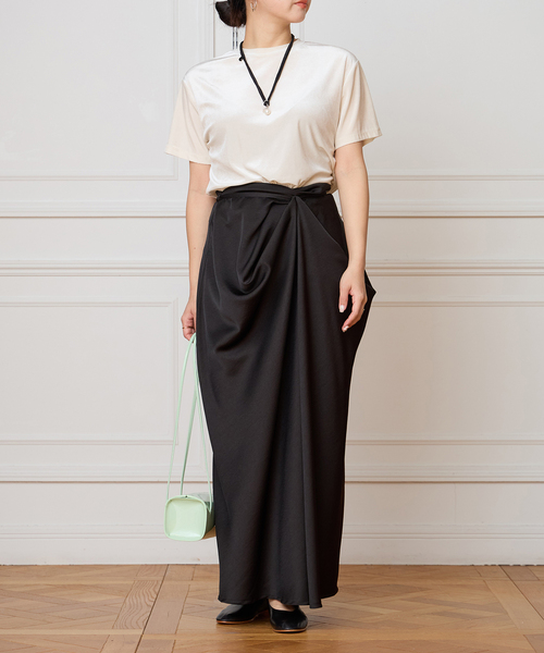 IENA LA BOUCLE（イエナラブークル）の「IENA LA BOUCLE ジョーゼットサテンスカート（スカート・レディース・ブラック・36/38）」の9枚目の写真