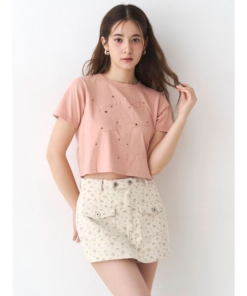 CALNAMUR（カルナムール）の「ツイルフラワーミニスカパン（スカート・レディース・ブルー/ピンク・SMALL/MEDIUM）」の16枚目の写真