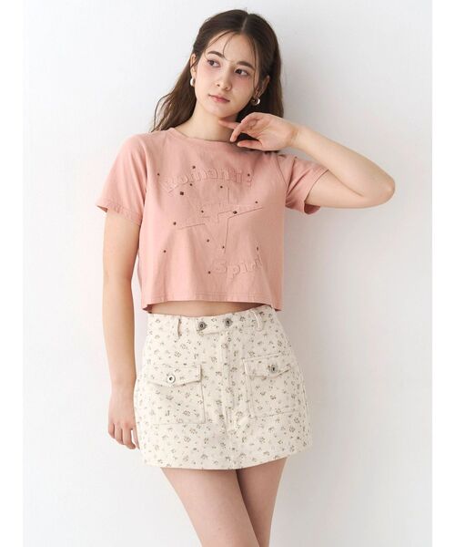 CALNAMUR（カルナムール）の「ツイルフラワーミニスカパン（スカート・レディース・ブルー/ピンク・SMALL/MEDIUM）」の17枚目の写真