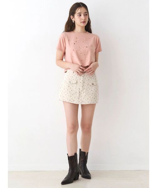 CALNAMUR（カルナムール）の「ツイルフラワーミニスカパン（スカート・レディース・ブルー/ピンク・SMALL/MEDIUM）」の20枚目の写真