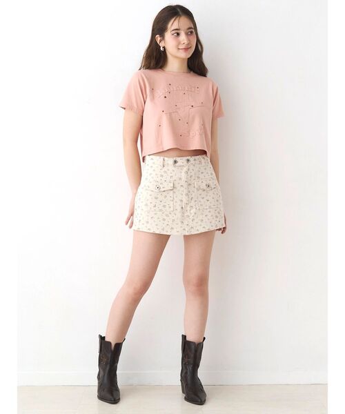 CALNAMUR（カルナムール）の「ツイルフラワーミニスカパン（スカート・レディース・ブルー/ピンク・SMALL/MEDIUM）」の21枚目の写真