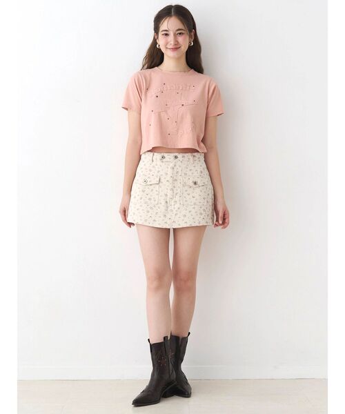 CALNAMUR（カルナムール）の「ツイルフラワーミニスカパン（スカート・レディース・ブルー/ピンク・SMALL/MEDIUM）」の22枚目の写真