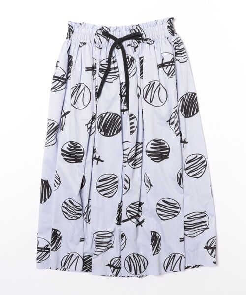 希少 日本製VivienneWestwood オーブボタン アシメ スカート SCRIBBLE DOTS PRINTｷﾞｬｻﾞｰｽｶｰﾄ（スカート）｜Vivienne Westwood