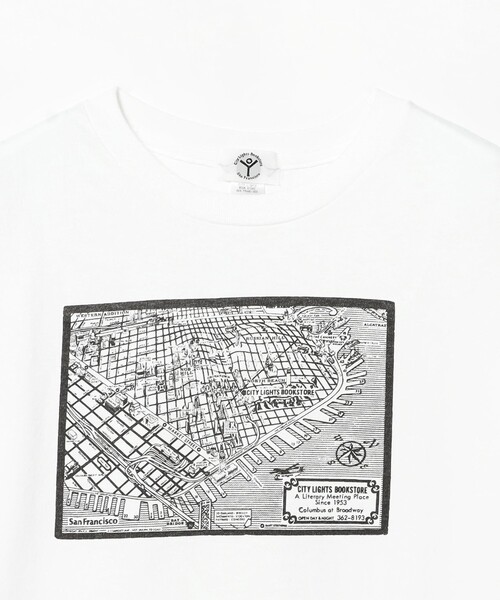 BEAMS BOY（ビームスボーイ）の「【別注】City Lights Bookstore / 74s Post Card T（Tシャツ/カットソー・レディース・ホワイト・X-SMALL）」の3枚目の写真